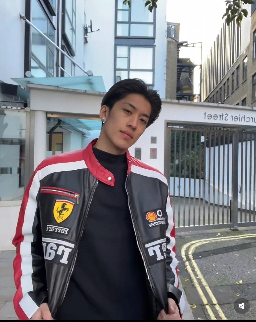 Ferrari Racing Jacket Red Black White Leather Jacket - 4