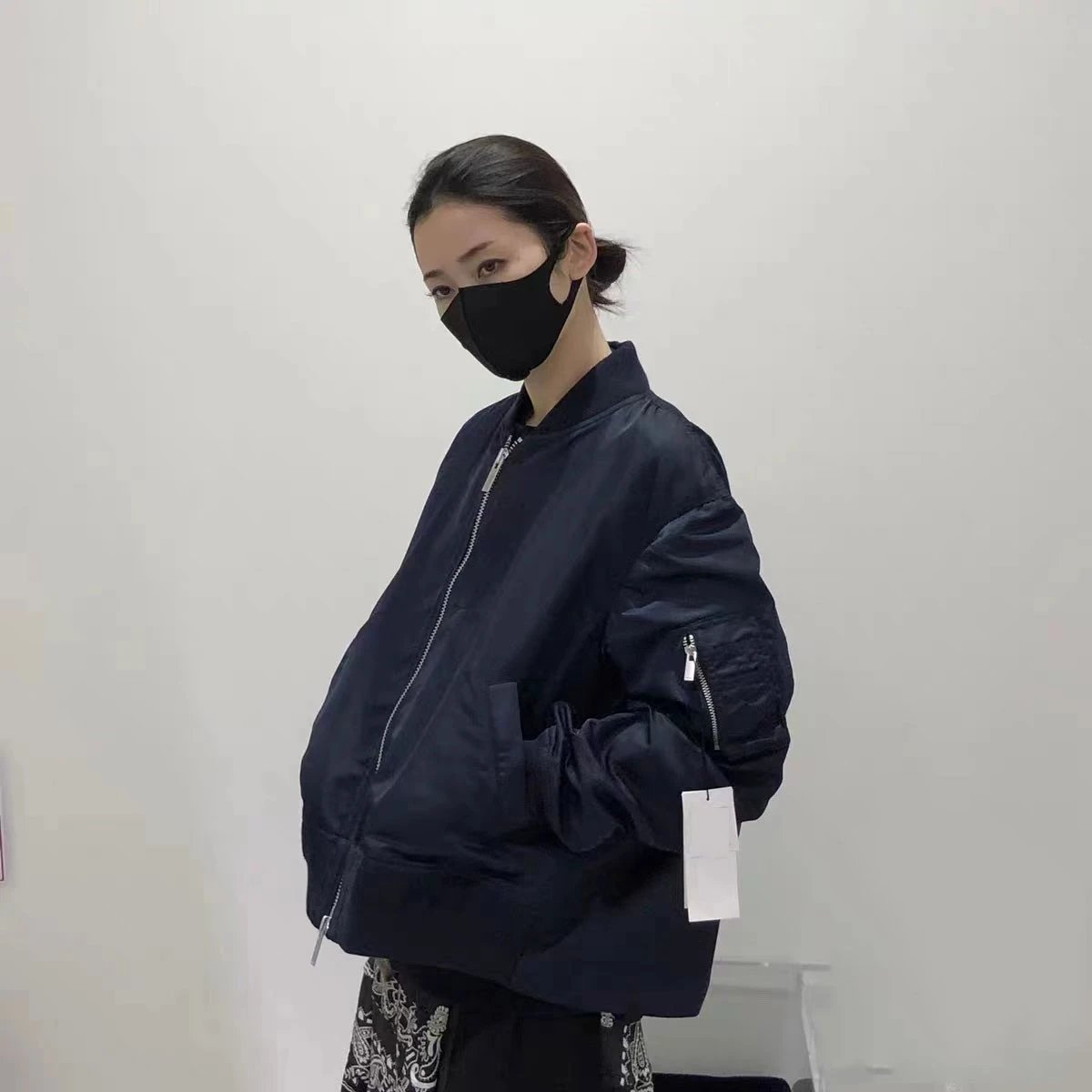 Design MA-1 Bomber Jacket Black Outerwear - 3