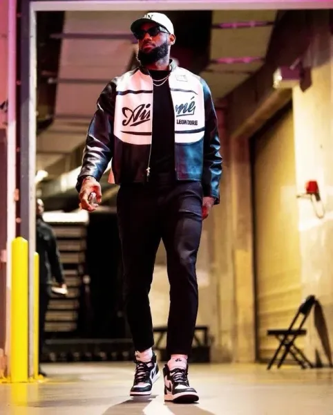Aimé Leon Dore Leather Racing Jacket Black and White - 12