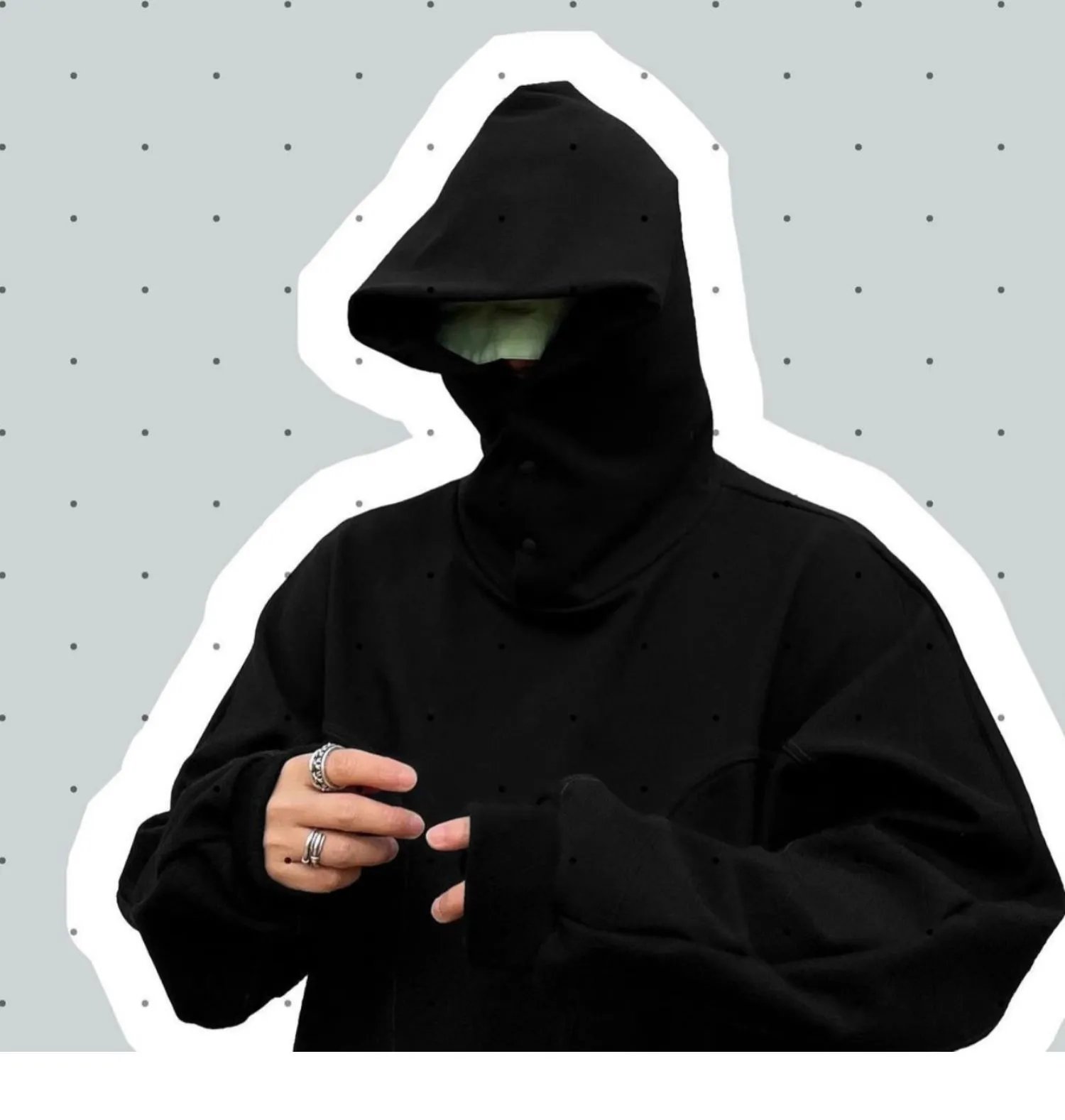 Design Oversized Hooded Sweatshirt in Charcoal Gray Hoodie - 16