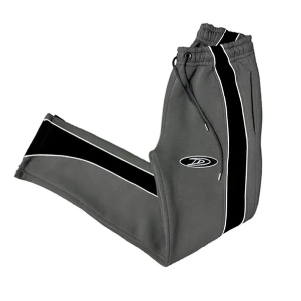 Design Track Pants Gray Black Stripe Sweatpants - 3