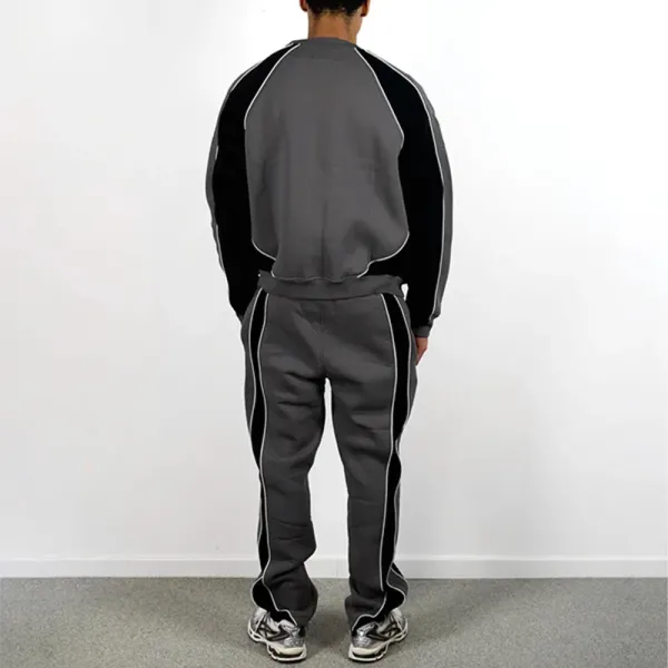 Design Track Pants Gray Black Stripe Sweatpants - 10