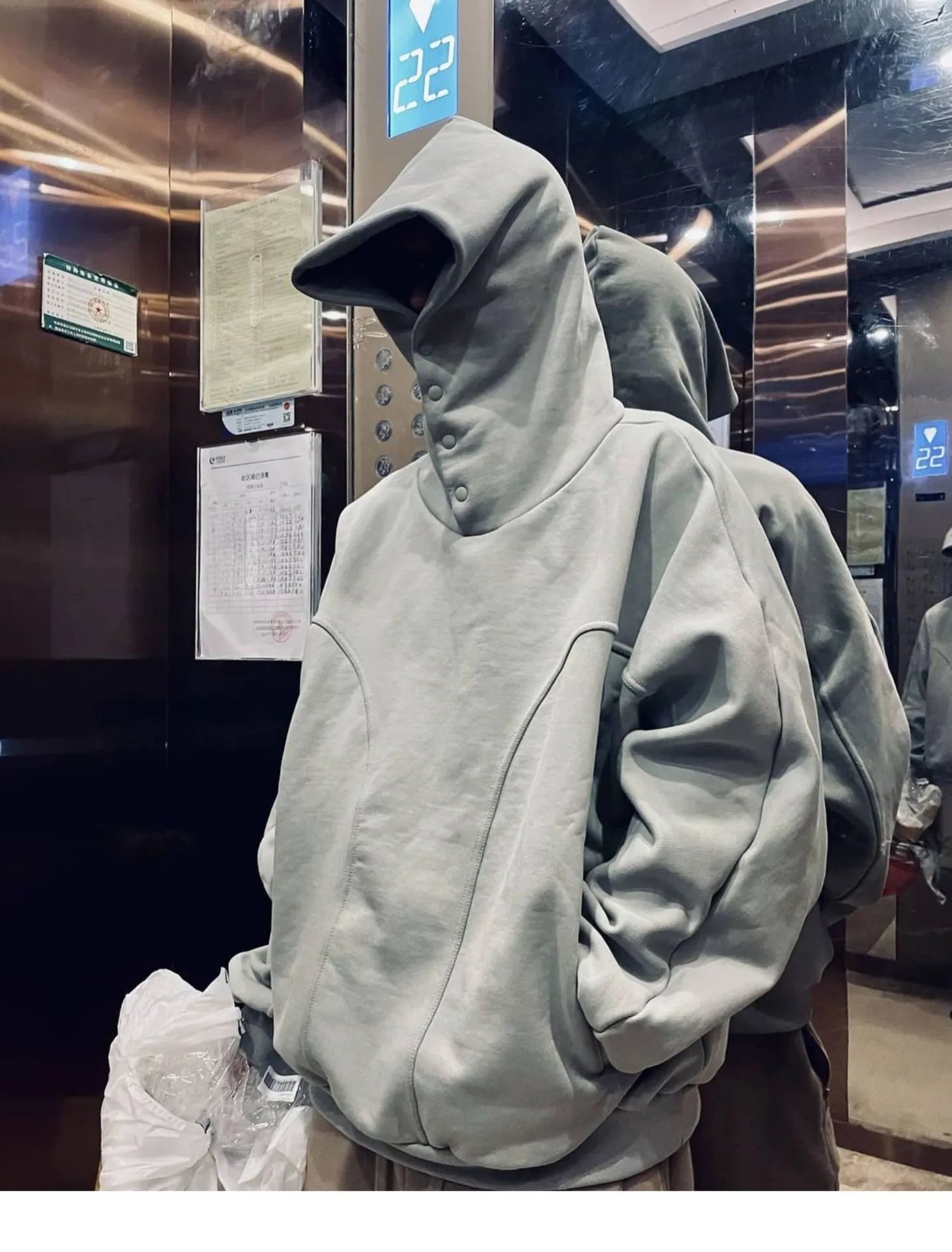 Design Oversized Hooded Sweatshirt in Charcoal Gray Hoodie - 18