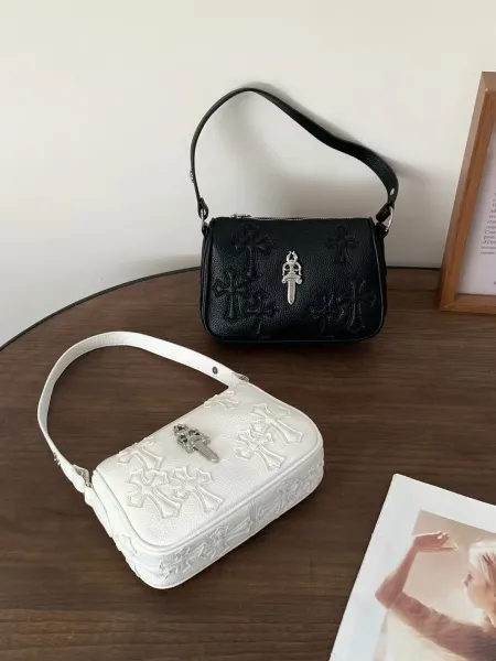 Chrome Hearts Cross Motif Shoulder Bag Black - 3