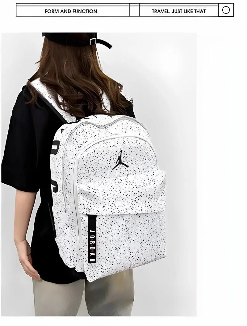 Air Jordan Graphic Print Backpack White Multicolor - 15