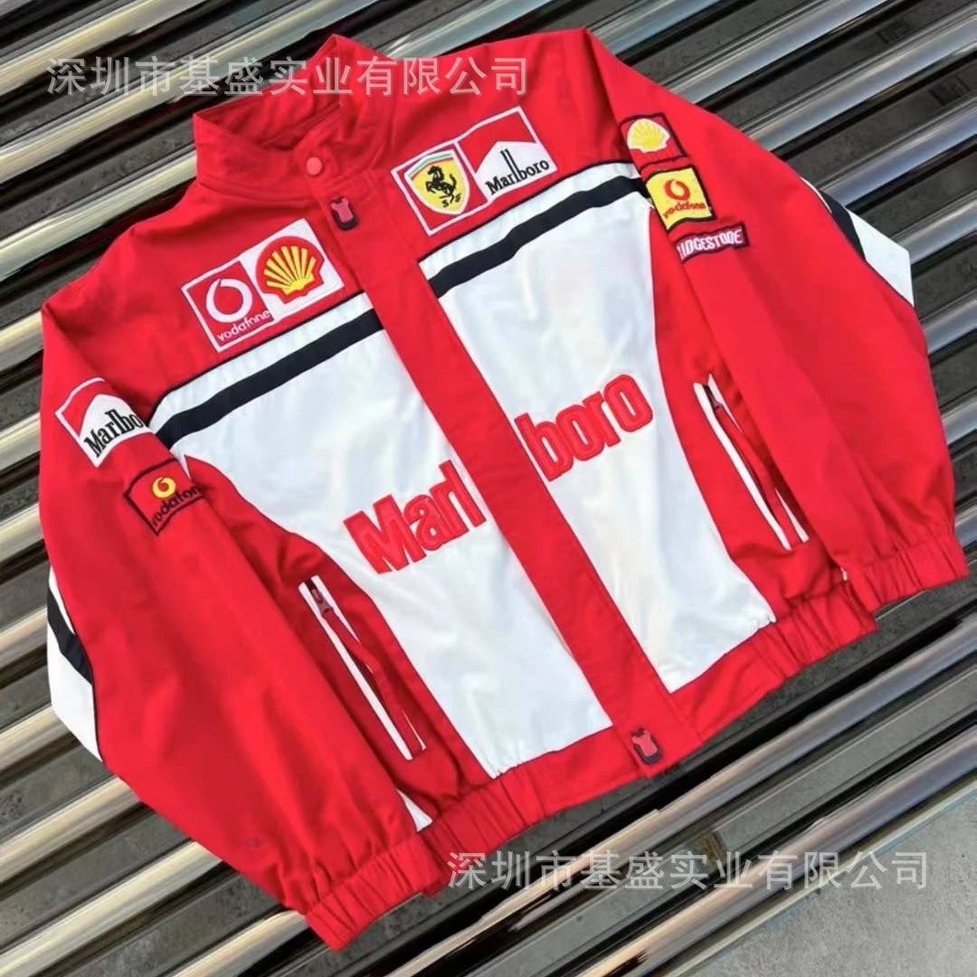 Ferrari x Marlboro Racing Jacket Red White Outerwear - 3
