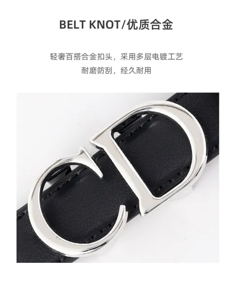 Dior CD Logo Belt Tan Leather Belt - 16
