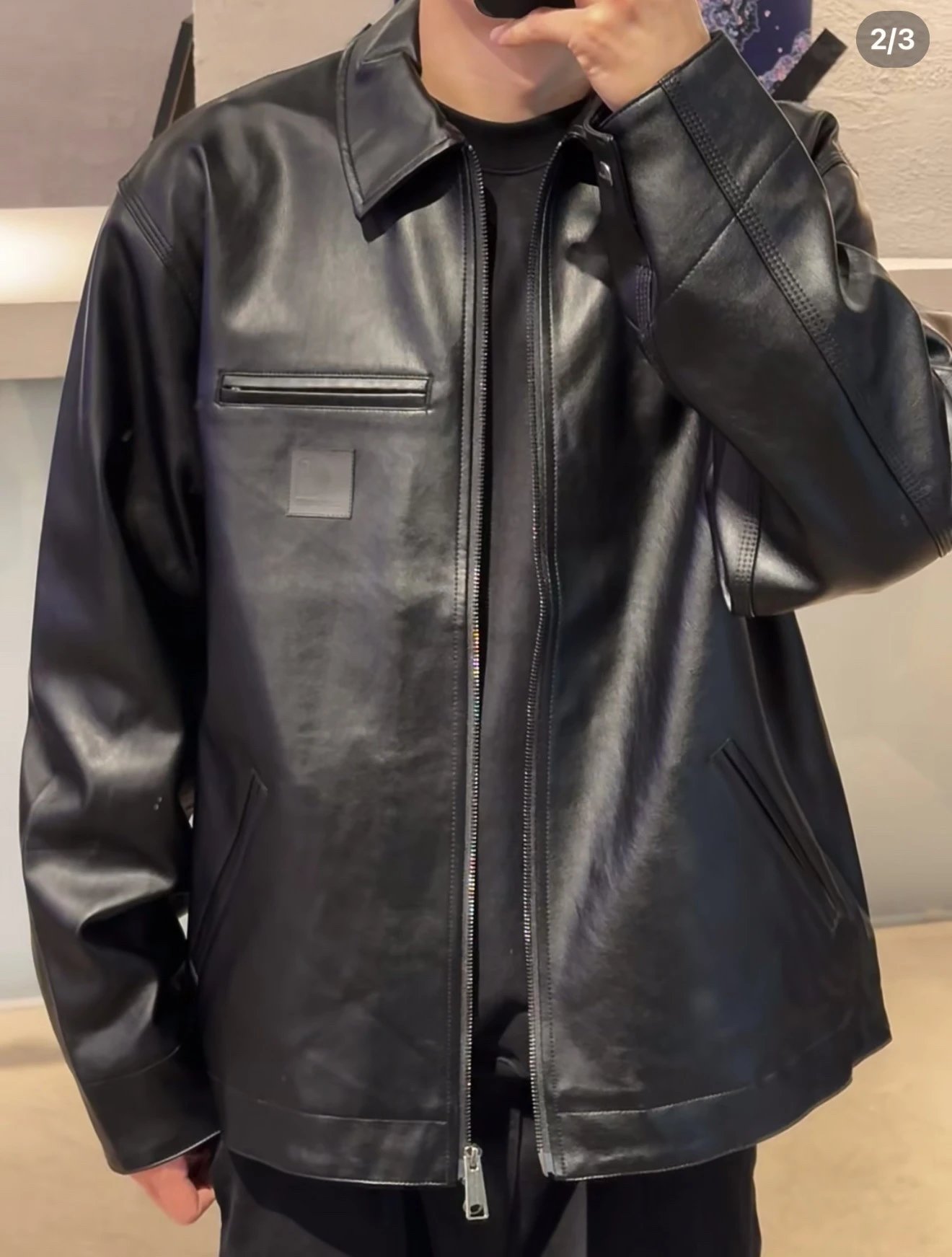Carhartt Leather Jacket Black Leather-Jacket - 5