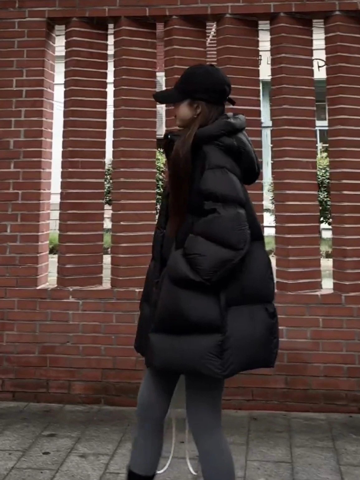 Chanel Logo Cap + Oversized Puffer Coat in Burgundy Down Jacket - 31