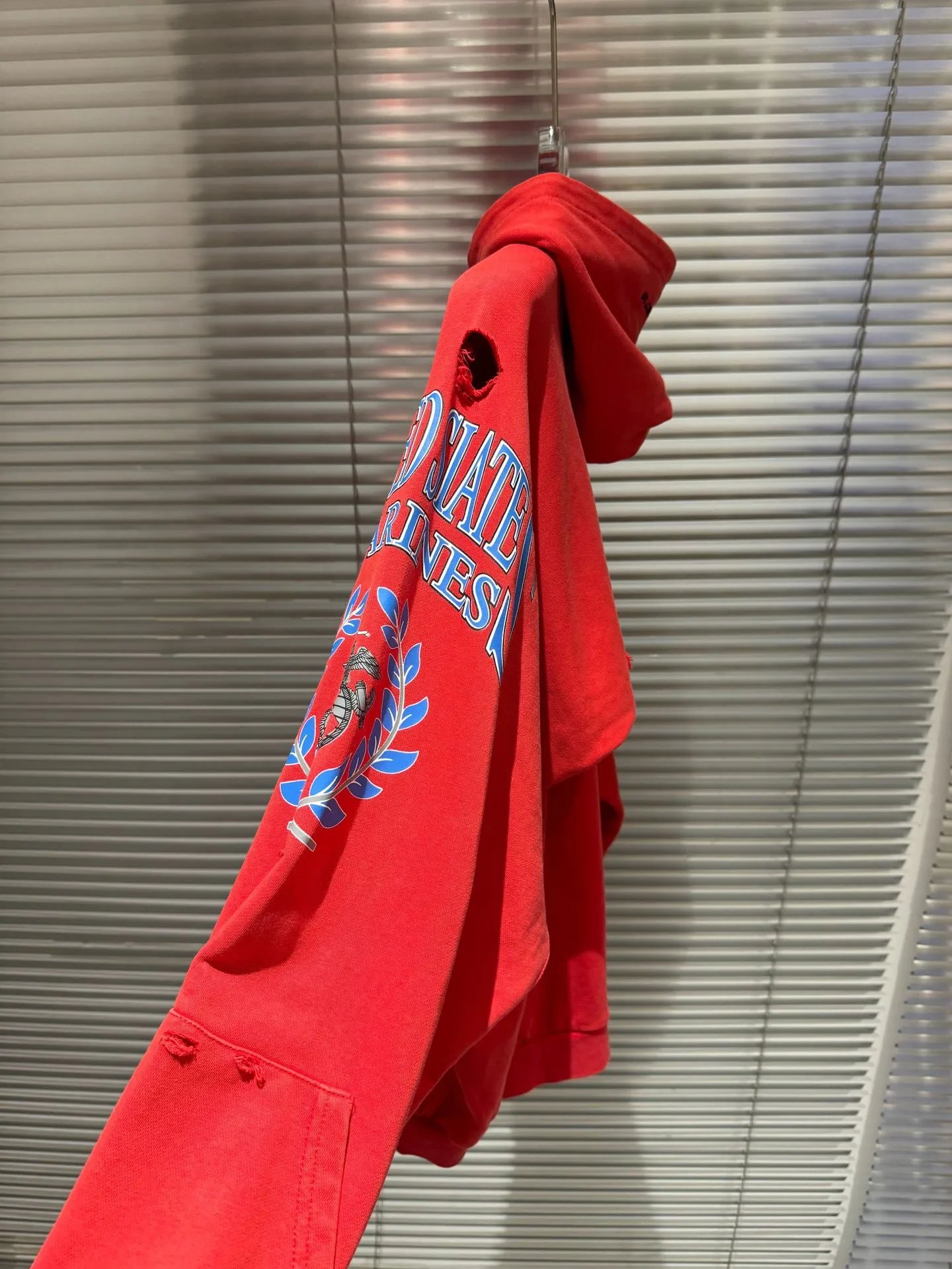 Design Marines x Unknown Brand Cropped Zip-Up Hoodie Red Hoodie - 31