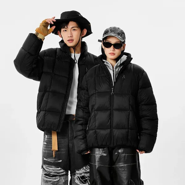 Design Short Puffer Jacket Black Outerwear - 1