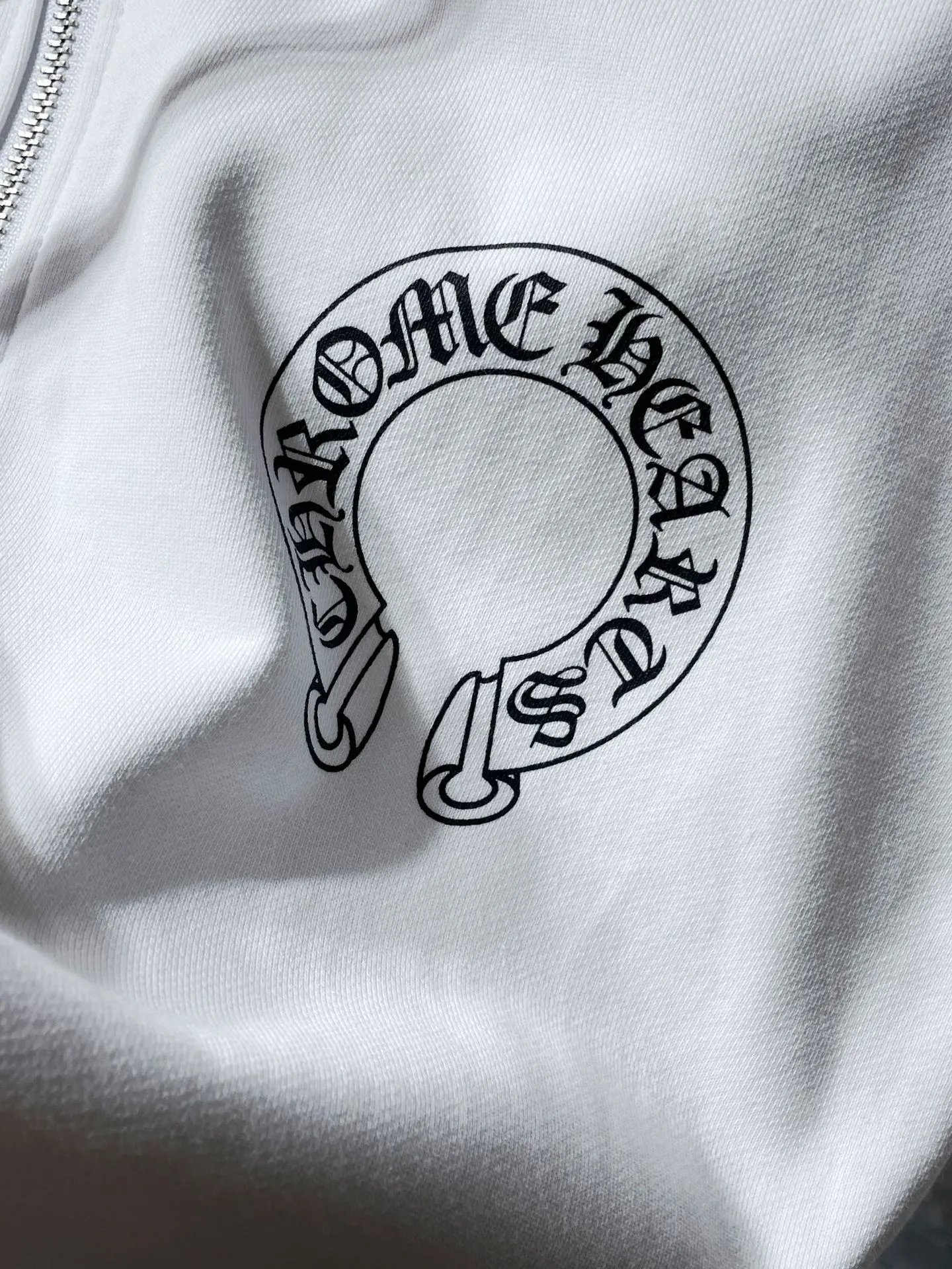 Chrome Hearts Floral Sleeve Zip-Up Hoodie White - 5