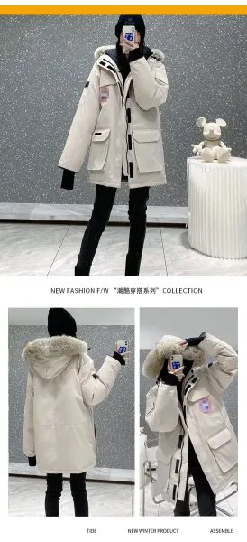 Canada Goose Parka Sky Blue with Real Wolf Fur Trim Hood Down Jacket - 22