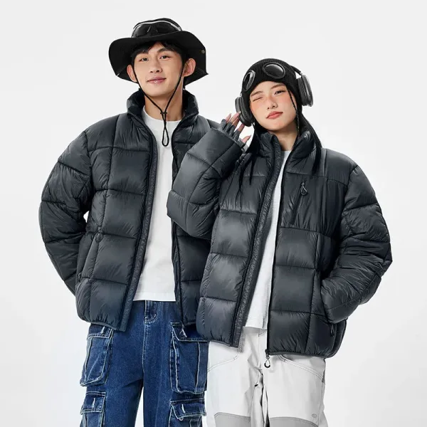 Design Lightweight Quilted Puffer Jacket Black Outerwear - 1