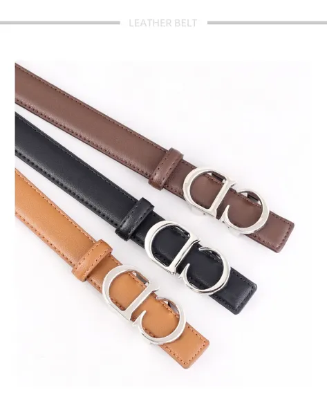 Dior CD Logo Belt Tan Leather Belt - 7