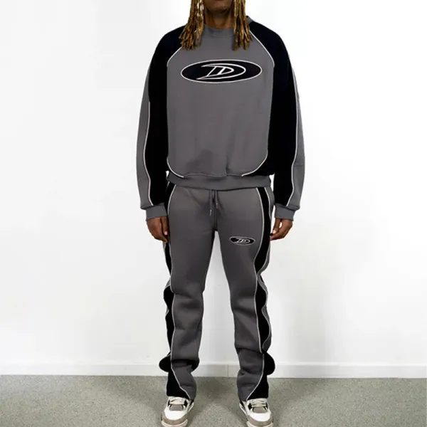 Design Track Pants Gray Black Stripe Sweatpants - 11