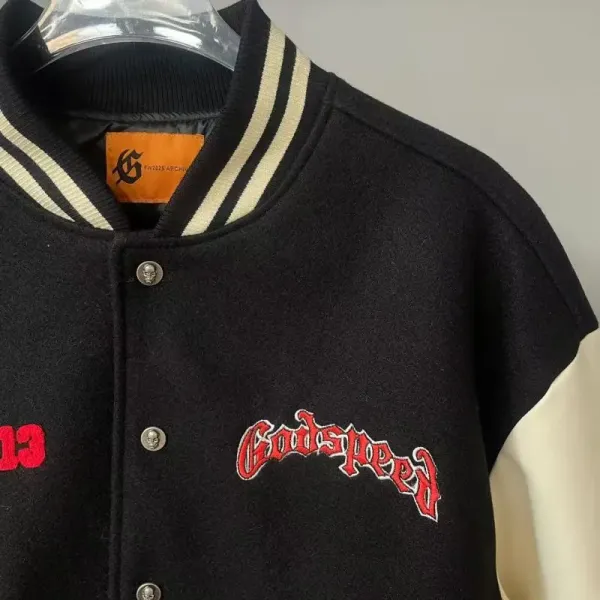 Godspeed Skeleton Varsity Jacket Black Cream Outerwear - 10