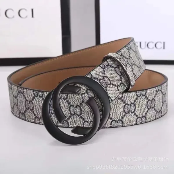 Gucci Web Stripe Leather Belt Black - 14