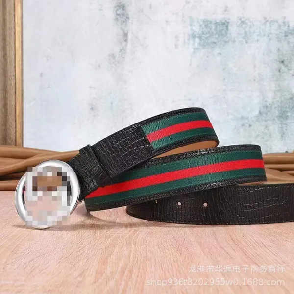 Gucci Web Stripe Leather Belt Black - 7