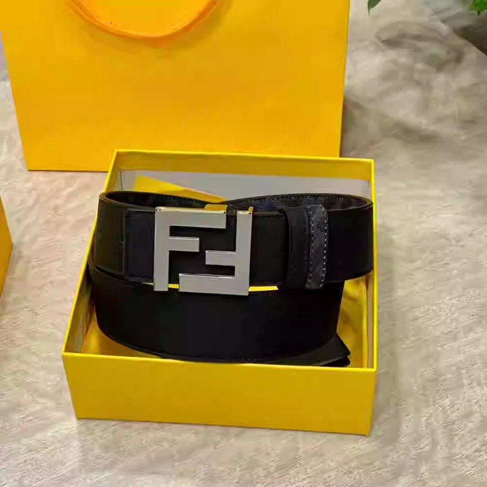 Fendi FF Logo Buckle Leather Belt Black - 1