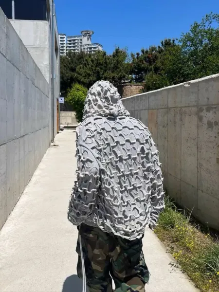 Design Distressed Mesh Hoodie and Academy Logo Hoodie Gray Set - 8