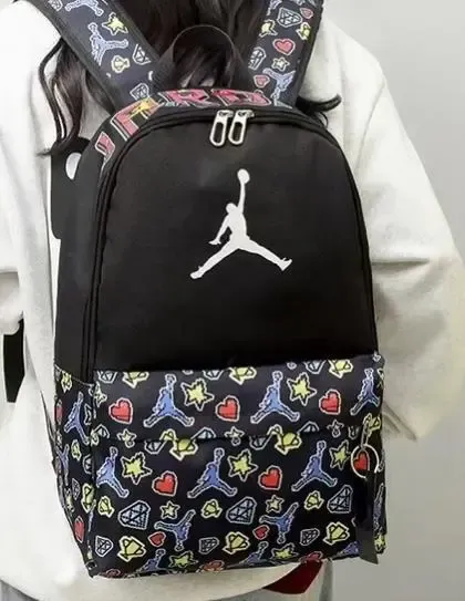 Air Jordan Graphic Print Backpack Black Multicolor - 1