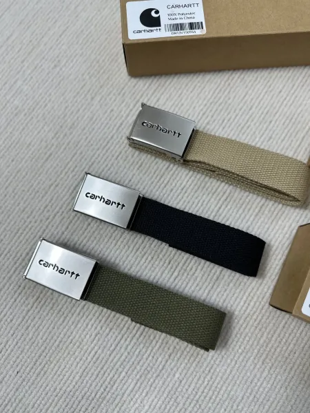 Carhartt Work In Progress Webbing Belt Beige / Black / Army Green Canvas Belt - 13