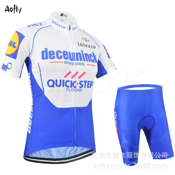 Design Deceuninck–Quick-Step Team Cycling Jersey and Shorts Set Blue / White Activewear - 3