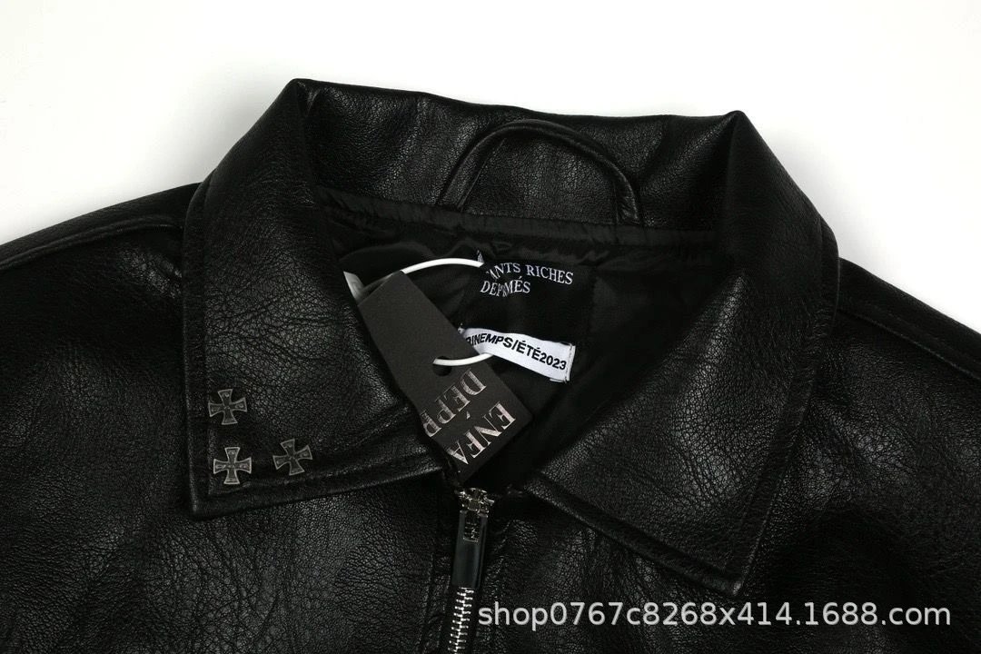 Enfants Riches Déprimés Studded Leather Jacket Black Leather Jacket - 12