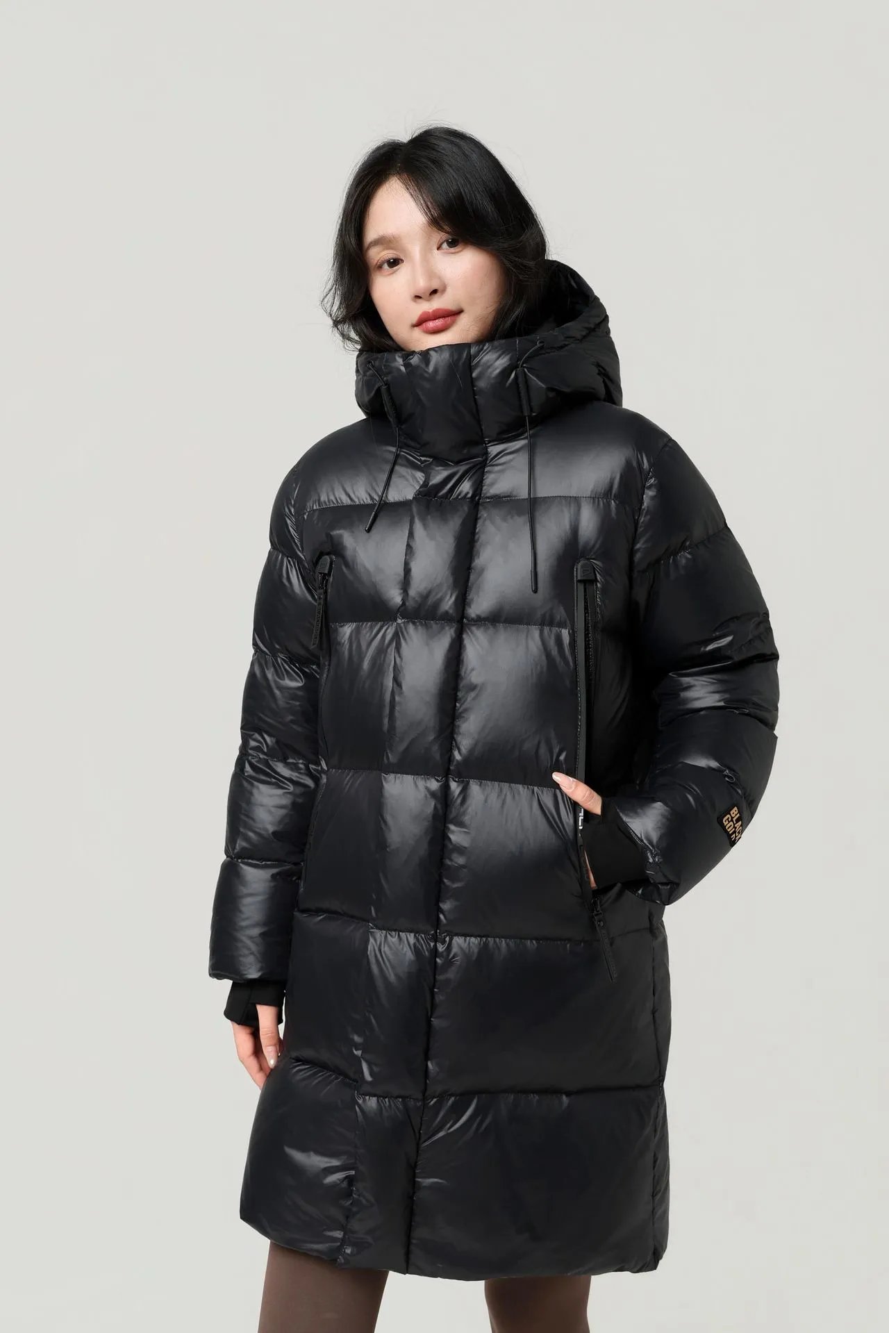 Moncler Genius Down Jacket Black Glossy Long Parka - 13