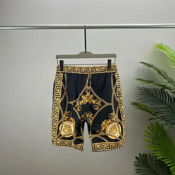 Versace Medusa Baroque Print Swim Shorts Black / Gold - 4
