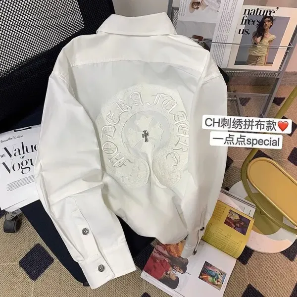 Chrome Hearts Embroidered Patchwork Shirt White - 1