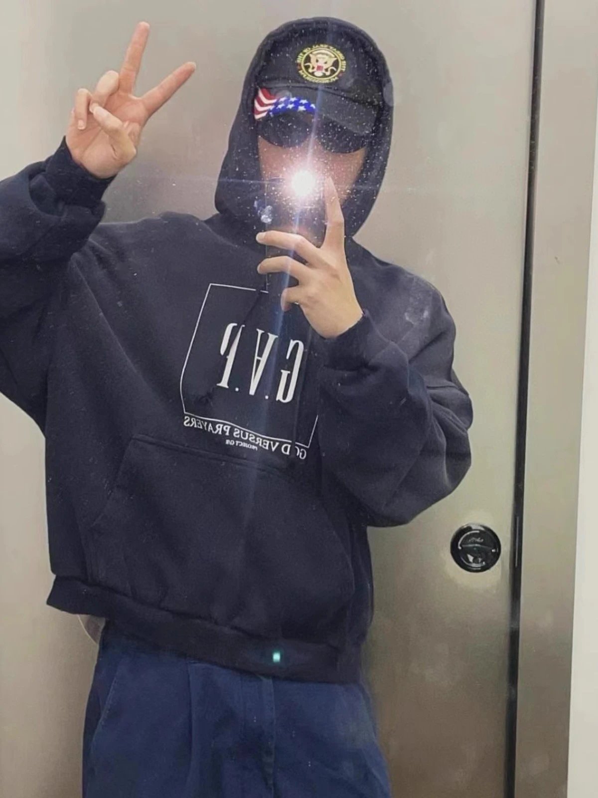 GAP x God Versus Prayers Oversized Hoodie Gray - 11