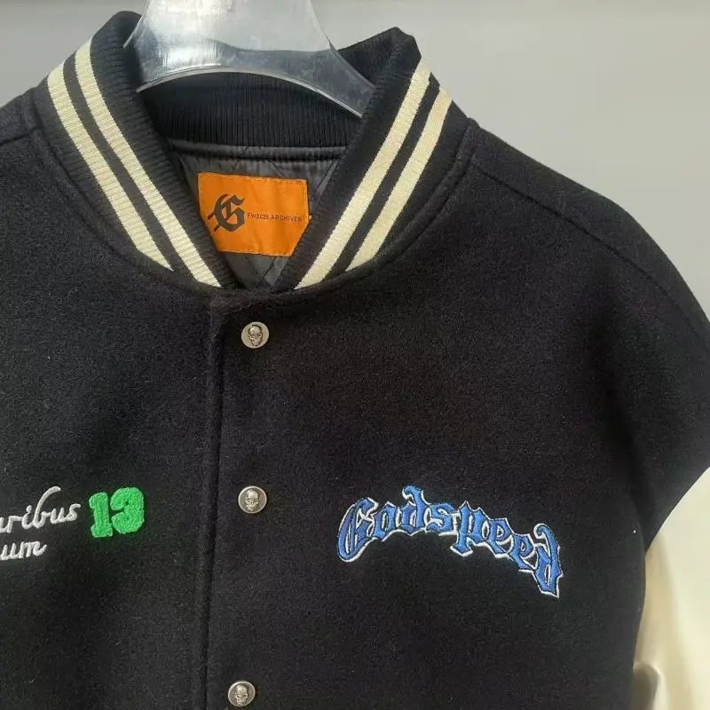 Godspeed Doberman Varsity Jacket Black Beige Outerwear.jacket - 14