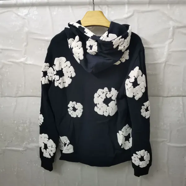 Design Floral Print Red Hoodie - 8