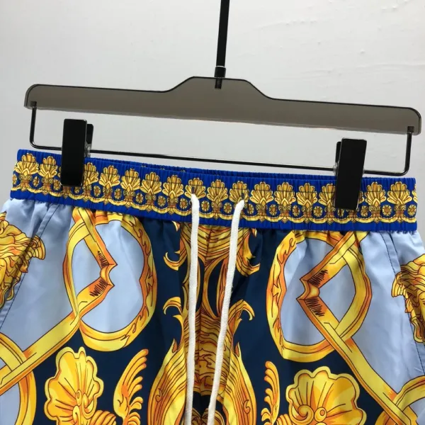 Versace Baroque Print Swim Shorts Blue Gold - 2