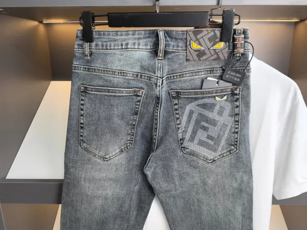 Fendi Monster Eyes Denim Jeans Gray - 9
