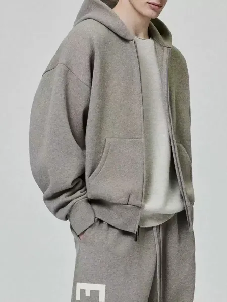 Design Oversized Zip-Up Hoodie Gray - 15