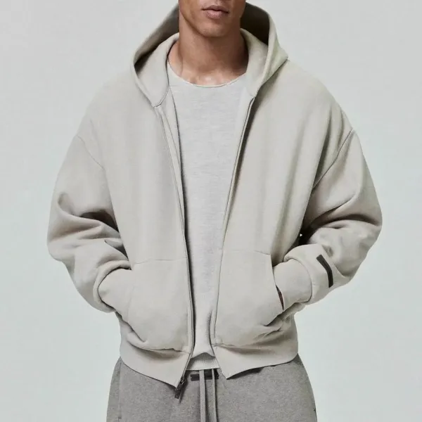 Design Oversized Zip-Up Hoodie Gray - 14
