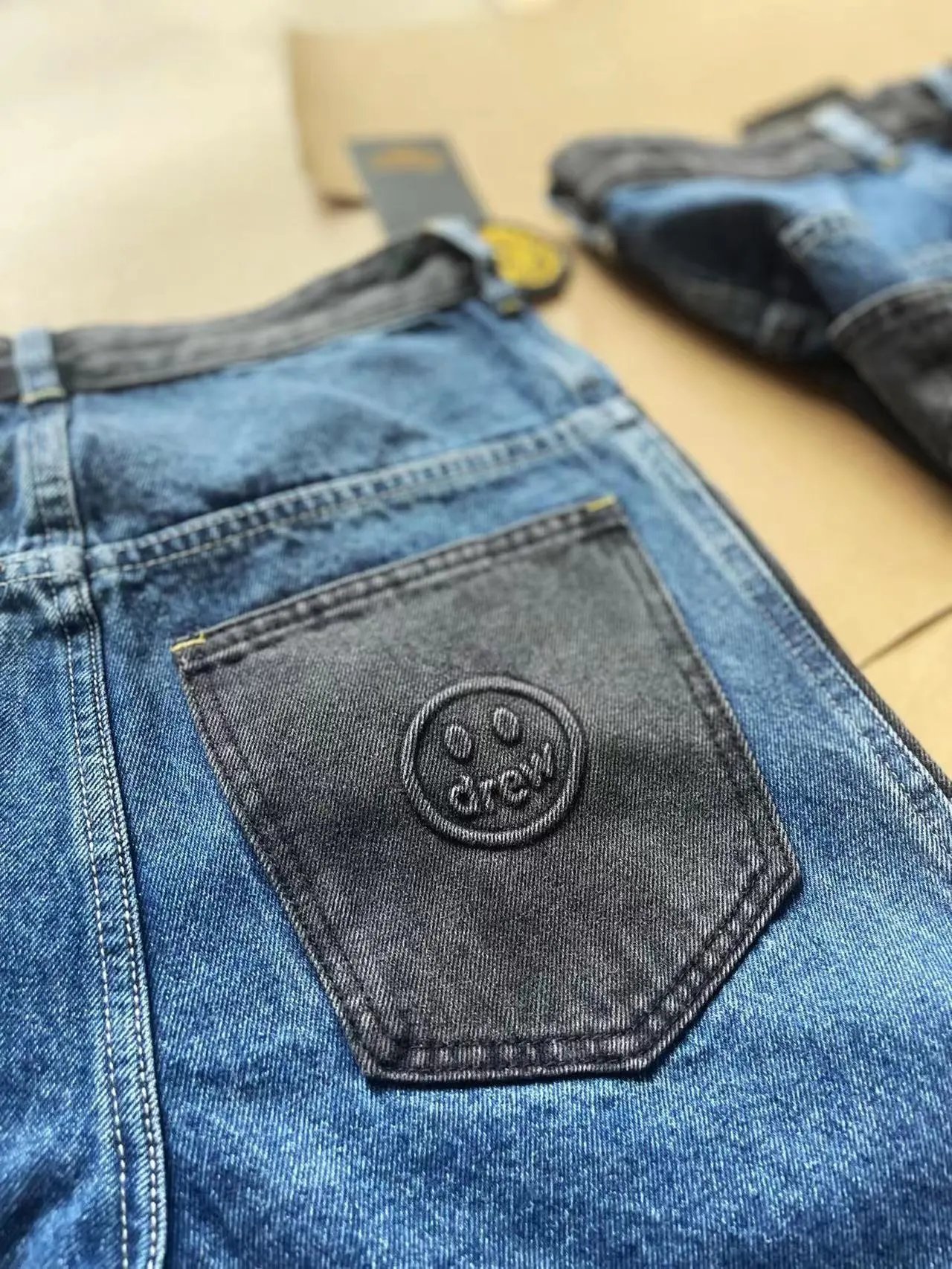 Drew House Logo Stripe Straight Leg Jeans Blue - 7