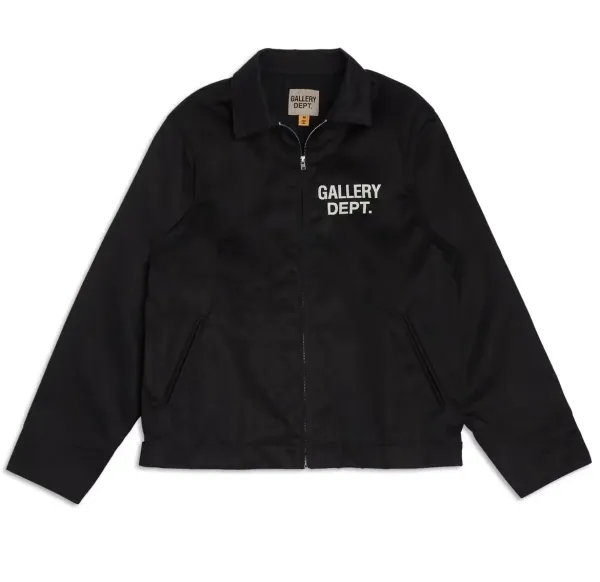 Gallery Dept Gallery Dept. Logo Zip-Up Jacket Black Outerwear Jacket - 1
