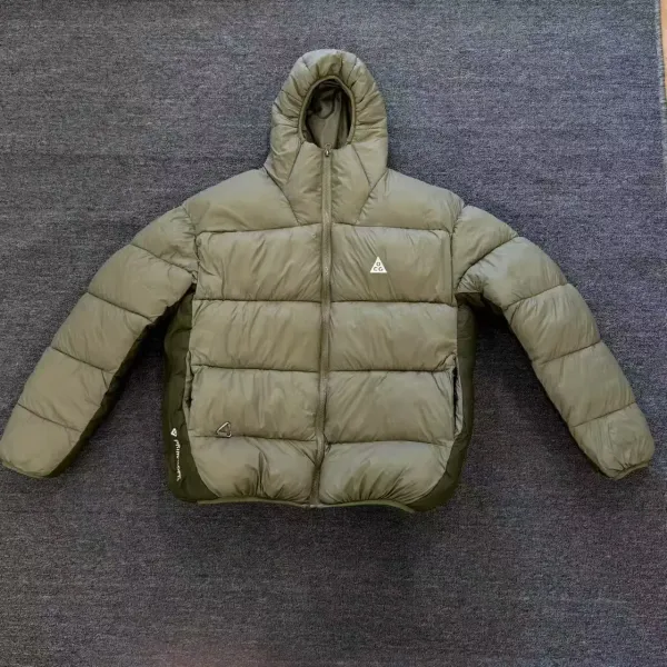 Moncler Genius Down Jacket Burgundy with Green Panels - 17