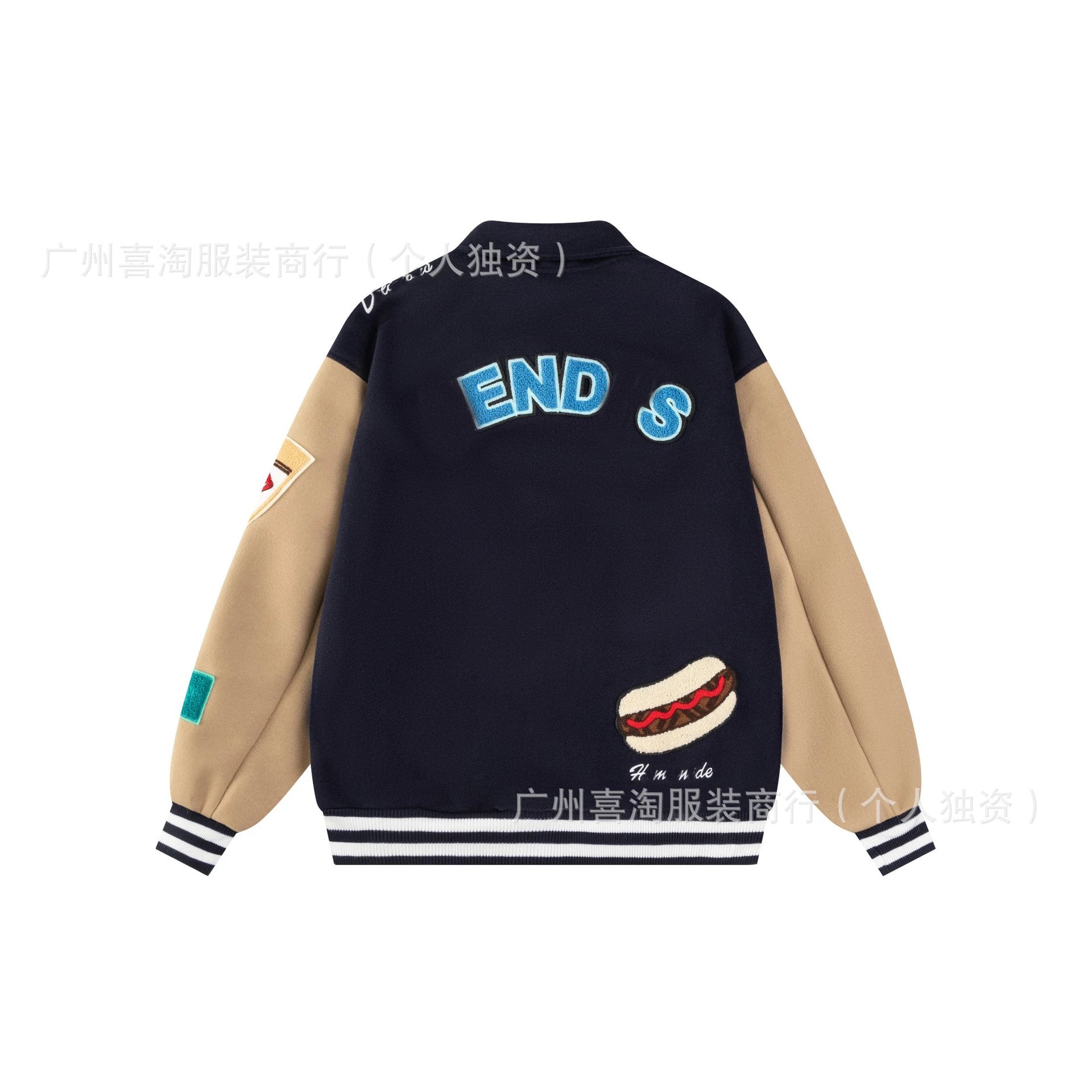 Fendi FF Logo Sleeve Varsity Jacket Black Outerwear Jacket - 6