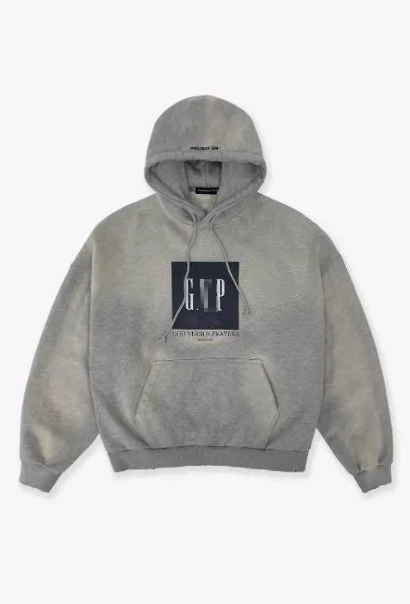 GAP x God Versus Prayers Distressed Black Hoodie - 6