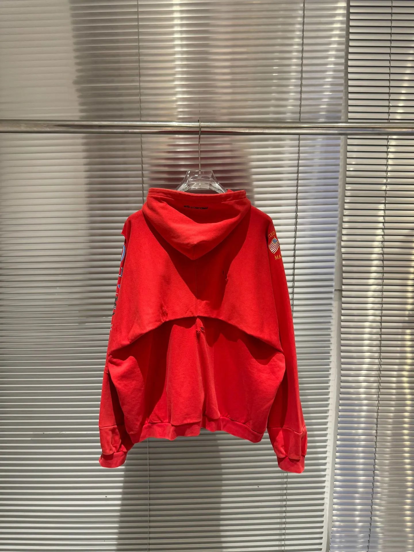 Design Marines x Unknown Brand Cropped Zip-Up Hoodie Red Hoodie - 32