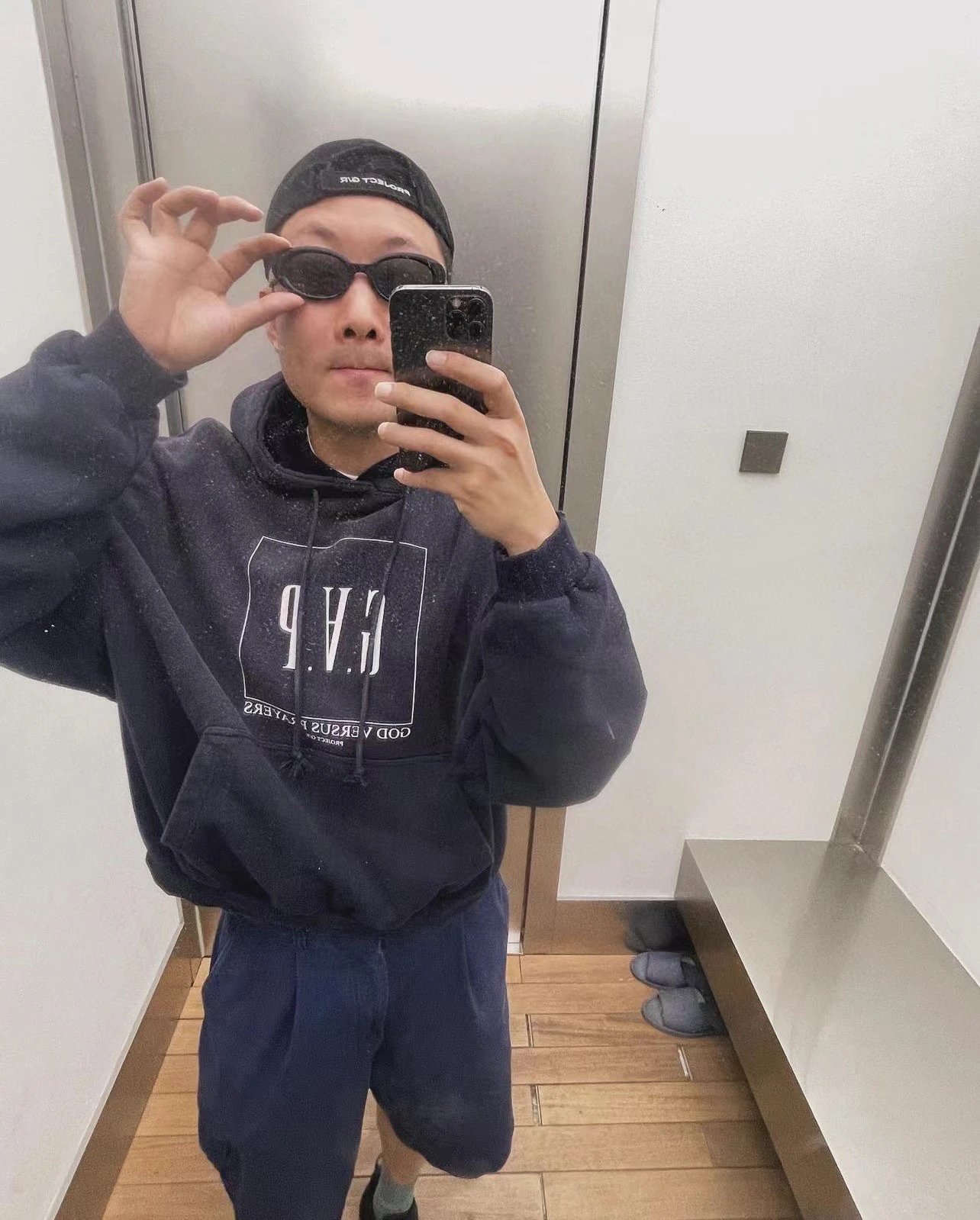 GAP x God Versus Prayers Oversized Hoodie Gray - 12