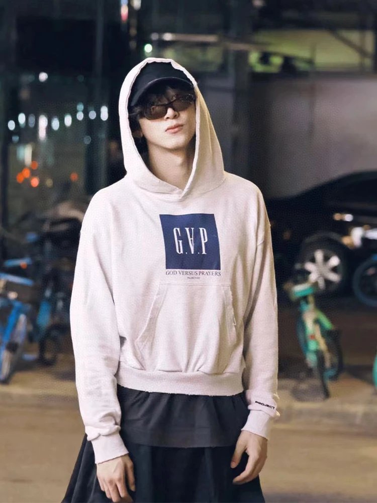 GAP x God Versus Prayers Oversized Hoodie Gray - 20
