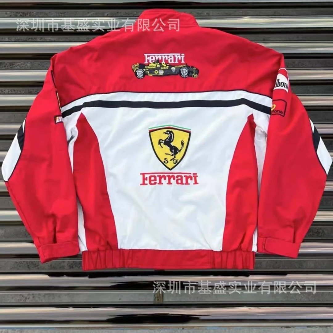 Ferrari x Marlboro Racing Jacket Red White Outerwear - 4