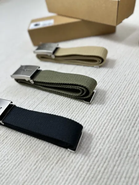 Carhartt Work In Progress Webbing Belt Beige / Black / Army Green Canvas Belt - 7