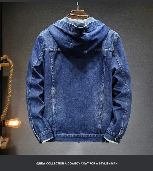 Design DS8965-2 Black Hooded Denim Jacket - 14